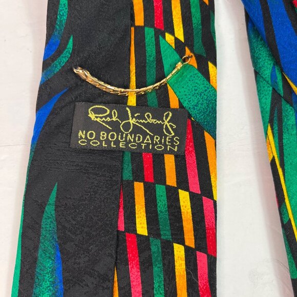 VTG 90s Rush Limbaugh No Boundaries Multicolor Abstract Pattern Tie Colorful - Picture 5 of 9